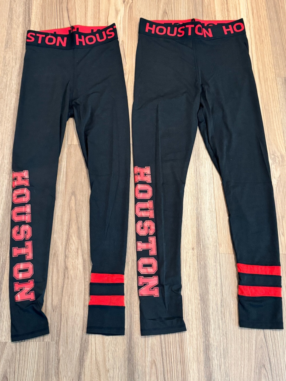 LIDA Houston Sport Black & Red Leggings w/ Branded Waistband- size S/M & L/XL - Picture 15 of 15